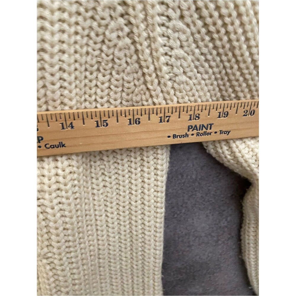 Vintage Tangents Cable Knit Turtleneck Sweater Womens L Cream Wool Blend - Picture 5 of 7